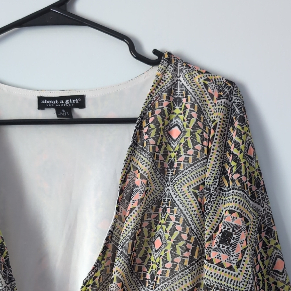 About A Girl Multicolor Patterned Romper - Picture 2 of 5
